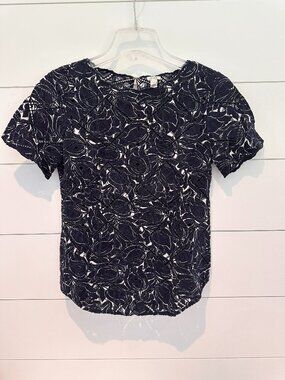 J Crew Floral Cut Out Ladder Lace Top - Size XS